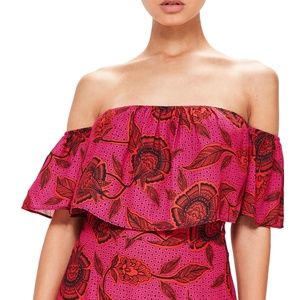 Missguided Print Bardot Crop Top (M)